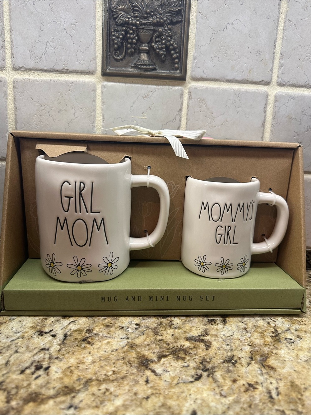 Rae Dunn Cream 'Girl Mom' & 'Mommy's Girl' Ceramic Mug Set